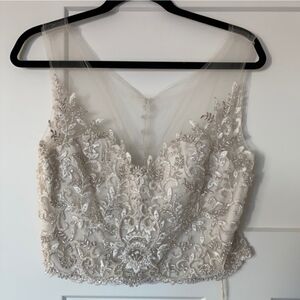 WATTERS BRIDES Bridal Separate Beaded Lace Crop Top